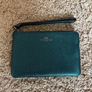 Coach Metallic Teal Wristlet